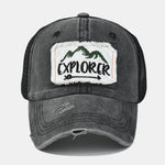Mountain Patch Embroidery Distressed Baseball Cap