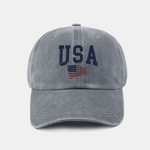 USA Flag Print Washed Baseball Cap