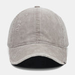 Fashionable Distressed Corduroy Solid Color Baseball Cap