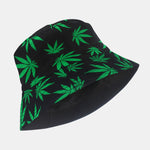 Maple Leaf Print Cotton Bucket Hat