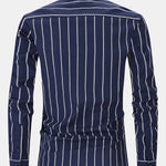 Long Sleeve Stripe Cotton Button Up Shirt