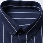 Long Sleeve Stripe Cotton Button Up Shirt & Slim Fit Tapered Trousers