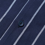 Long Sleeve Stripe Cotton Button Up Shirt & Straight Leg Linen Pants