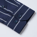 Long Sleeve Stripe Cotton Button Up Shirt & Straight Leg Linen Pants