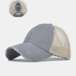 Vintage Distressed Mesh Ponytail Baseball Cap