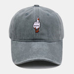 Rude Duck Embroidery Washed Baseball Cap