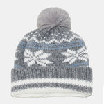 Snowflake Pattern Pom-pom Warm Knitted Hat