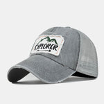 Mountain Patch Embroidery Distressed Baseball Cap