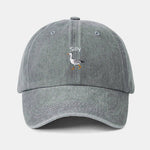 Silly Goose Embroidered Pattern Washed Baseball Cap