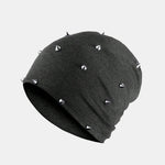 Vintage Punk Style Lightweight Warm Rivet Beanie Hat
