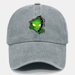 Vintage Alien Pattern Washed Baseball Cap