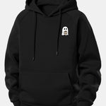Ghost Drinking Coffee Print Drawstring Hoodie & Ghost Drinking Coffee Print Jogger Pants