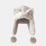 Winter Lightweight Warm Plush Beanie Hat With Fox Ears Flaps