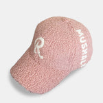 Embroidered R Decoration Plush Warm Baseball Cap