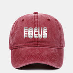 Focus Print Gradient Effect Washed Adjustable Baseball Cap