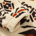 Relax Fit Tribal Geometry Teddy Hoodie