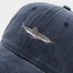 Shark Embroidered Washed Baseball Cap