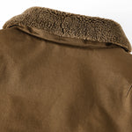 Teddy Lined Zip Up Chino Bomber Jacket