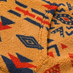 Relax Fit Contrast Tribal Geometry Teddy Jacket