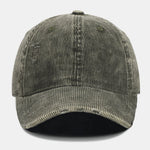 Fashionable Distressed Corduroy Solid Color Baseball Cap