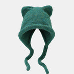 Cute Hat With Cat Ears And Braids For Winter Outdoor Warmth