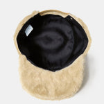 Unisex Vintage Plush Embroidered Letter Flat Brim Baseball Cap
