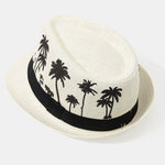 Palm Tree Print Breathable Straw Hat