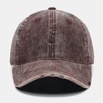 Fashionable Distressed Corduroy Solid Color Baseball Cap