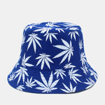 Maple Leaf Print Cotton Bucket Hat