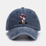 Pink Panther Gentleman Print Washed Baseball Cap