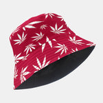 Maple Leaf Print Cotton Bucket Hat