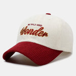 Wonder Embroidery Corduroy Baseball Cap