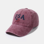 USA Flag Print Washed Baseball Cap