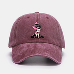 Pink Panther Gentleman Print Washed Baseball Cap