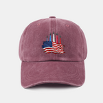 Patriotic USA Jet Flyover Print Washed Baseball Cap