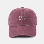 Don't Quit Print Washed Baseball Cap