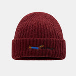 Dachshund Pattern Embroidered Knitted Hat