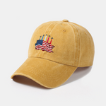Patriotic USA Jet Flyover Print Washed Baseball Cap