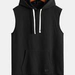 Striped Jacquard Sleeveless Hooded T-Shirt & Shorts