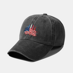 Patriotic USA Jet Flyover Print Washed Baseball Cap