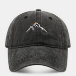 Mountain Embroidered Washed Distressed Baseball Cap