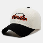 Wonder Embroidery Corduroy Baseball Cap