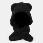 Cute Little Bear Ear Solid Color Scarf And Hat Integrated Warm Hat