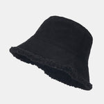Retro Corduroy And Lambswool Patchwork Double-sided Plush Bucket Hat