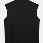Relax Fit Solid Cotton Drop Shoulder Sleeveless T-Shirt