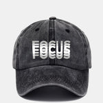 Focus Print Gradient Effect Washed Adjustable Baseball Cap