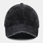 Fashionable Distressed Corduroy Solid Color Baseball Cap