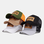 PAPA Faux Leather Label Baseball Cap