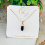 Alessia Black Onyx Bar Necklace