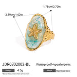Ocean Starfish Shell Statement Ring